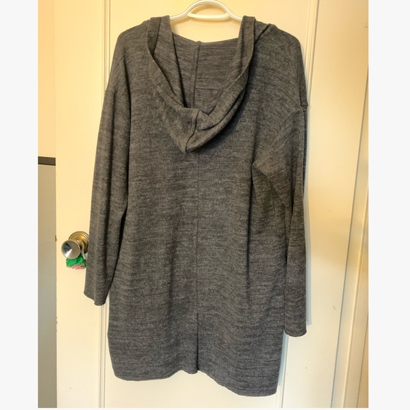 ❄️ Dark Grey Long Open Cardigan w/ Pockets - Picture 2 of 2